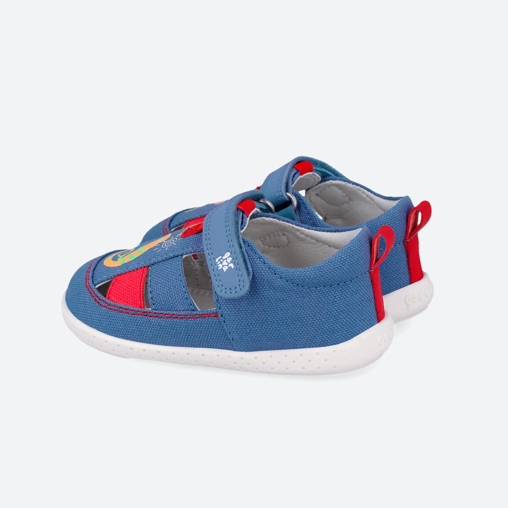 Sandálias Barefoot Bebé Garvalín 262330a em Azul com Velcro 5/7