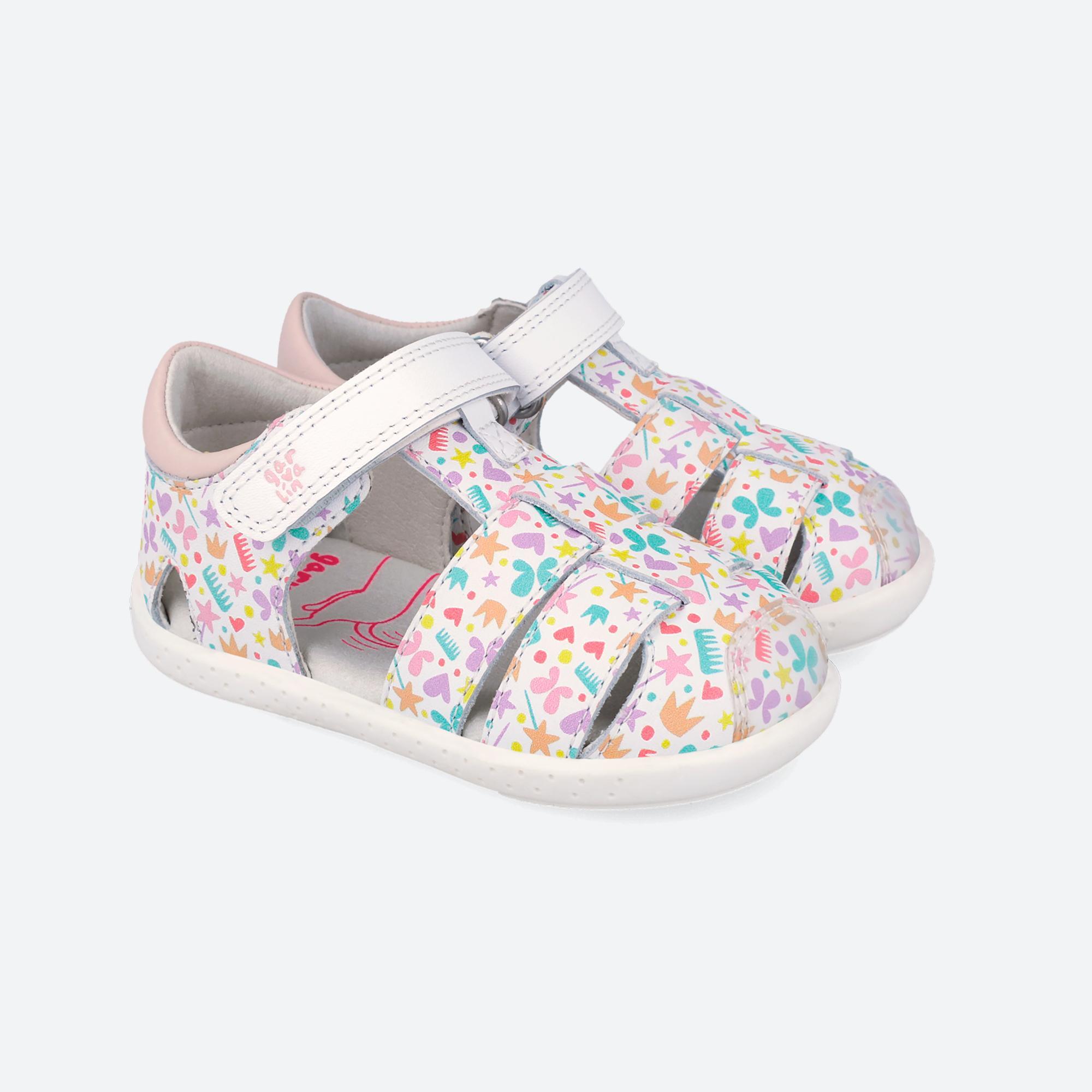 Sandálias Barefoot Bebé Garvalín 262326b Brancas com Velcro 2/7
