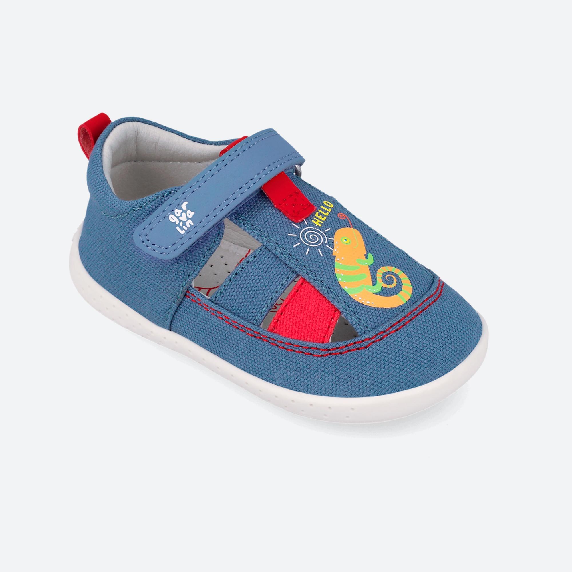 Sandálias Barefoot Bebé Garvalín 262330a em Azul com Velcro 4/7