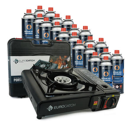 Réchaud à gaz - Incl. 20 cartouches de gaz - Réchaud - Mallette