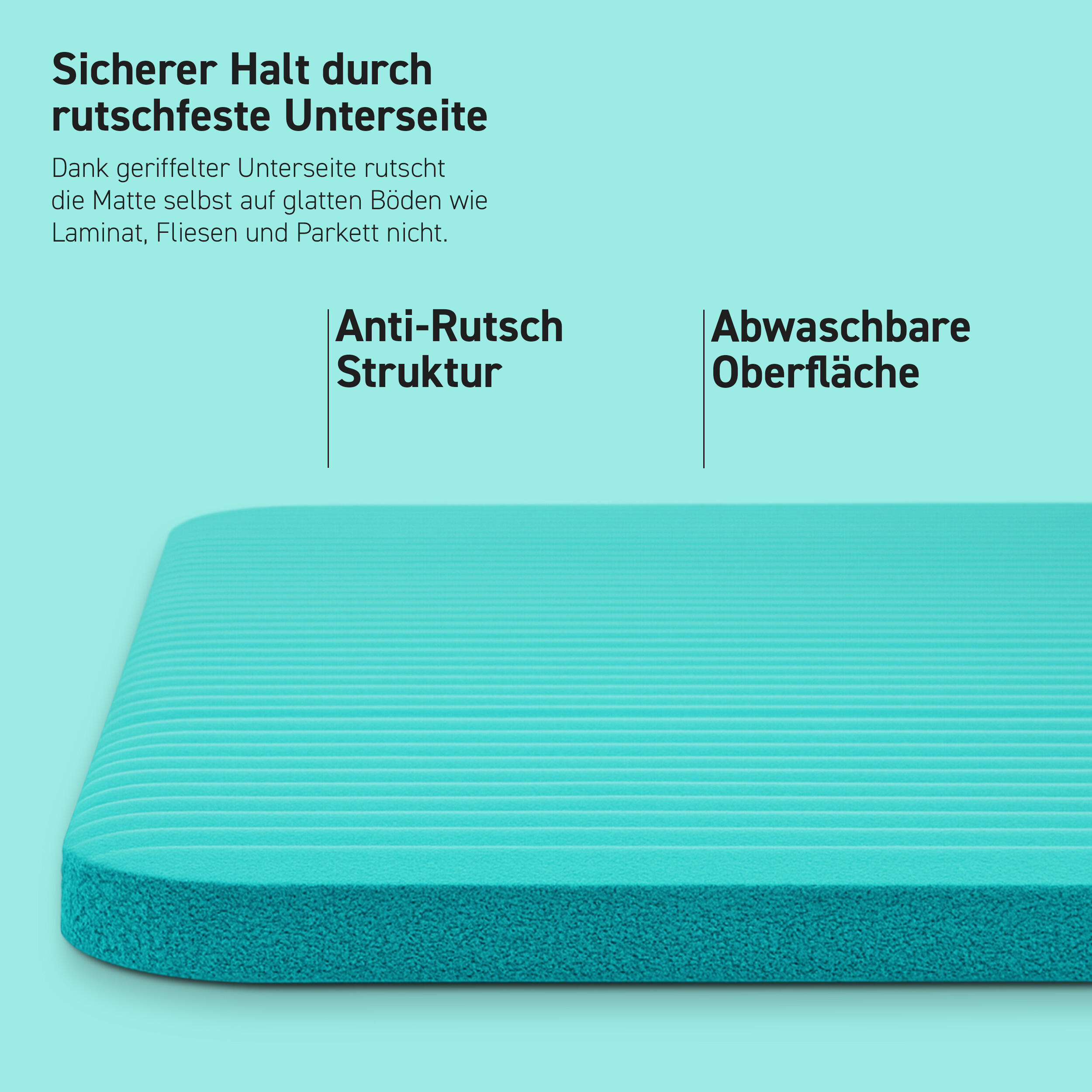 Gymnastikmatte Premium inkl. Gurt + Poster + Workout App / Hautfreundlich 4/8