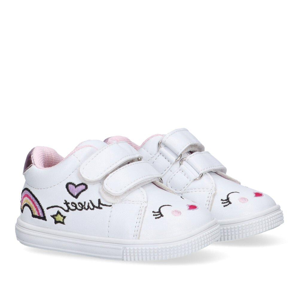 Deportivas Casual Niña Suela Plana - Modelo Rbs-2820 Blanco 2/6