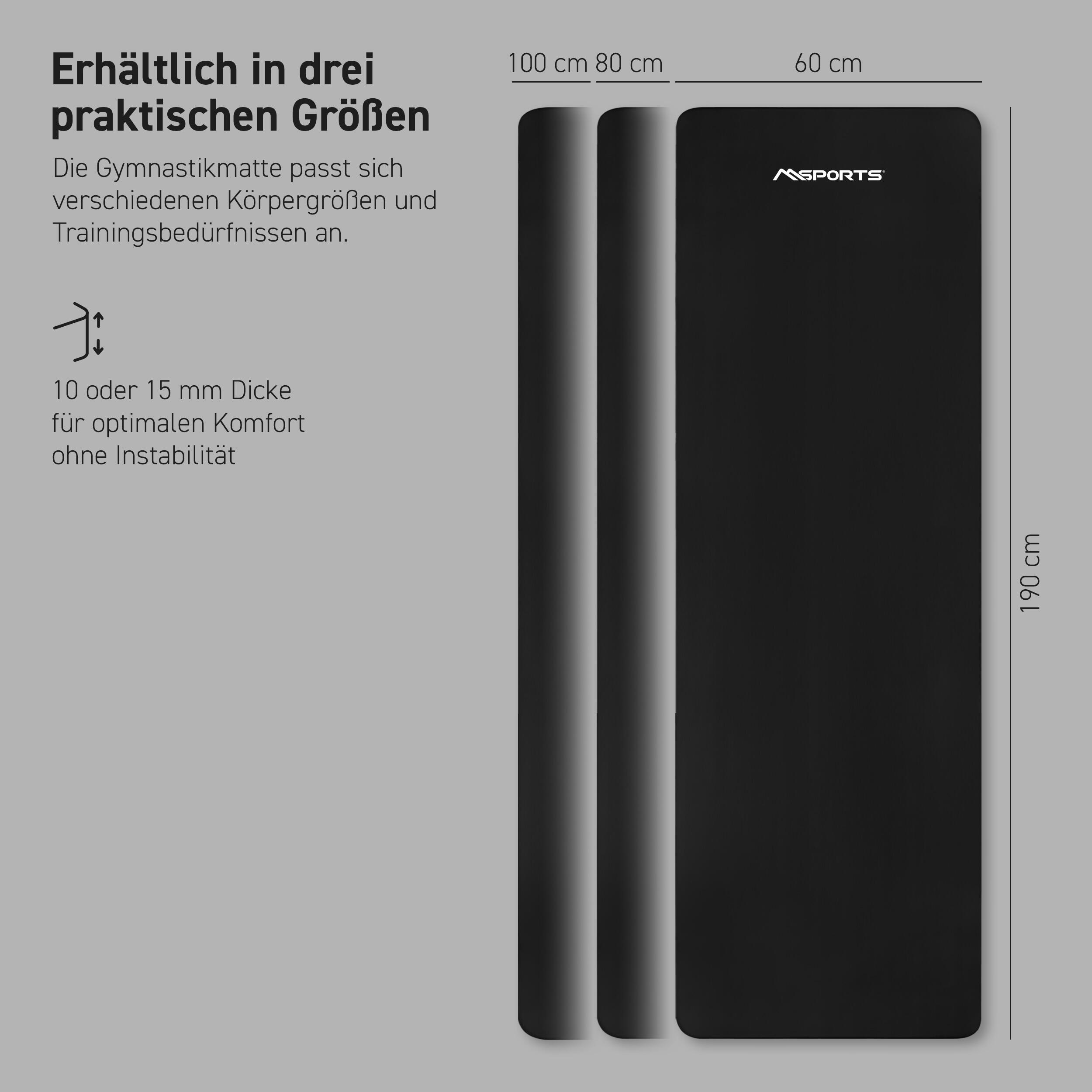 Gymnastikmatte Premium inkl. Gurt + Poster + Workout App / Hautfreundlich 5/8