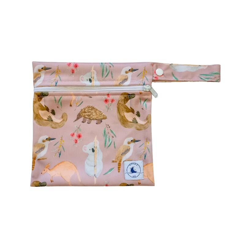 Little E and Co Reusable Mini Wet Bag - Aus Animals