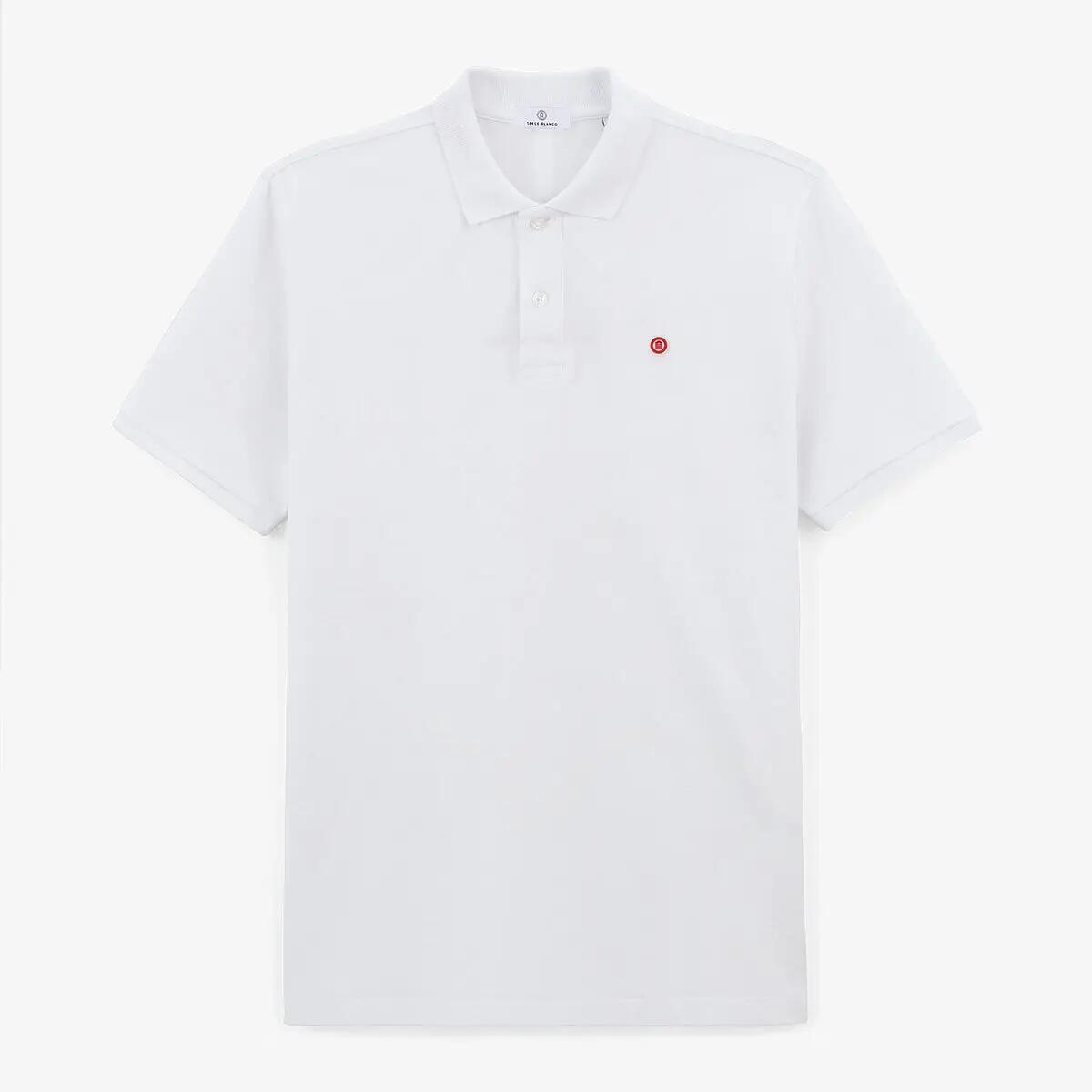 Polo manches courtes Laxton en coton maille piquée blanc 3/5
