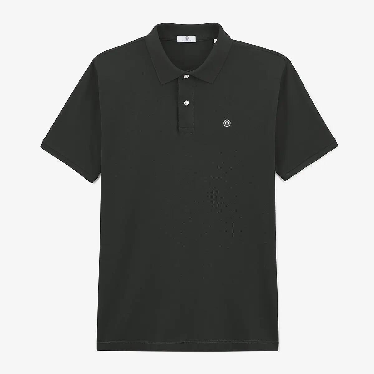 Polo de manga corta Laxton de algodón de punto piqué gris carbón 3/5