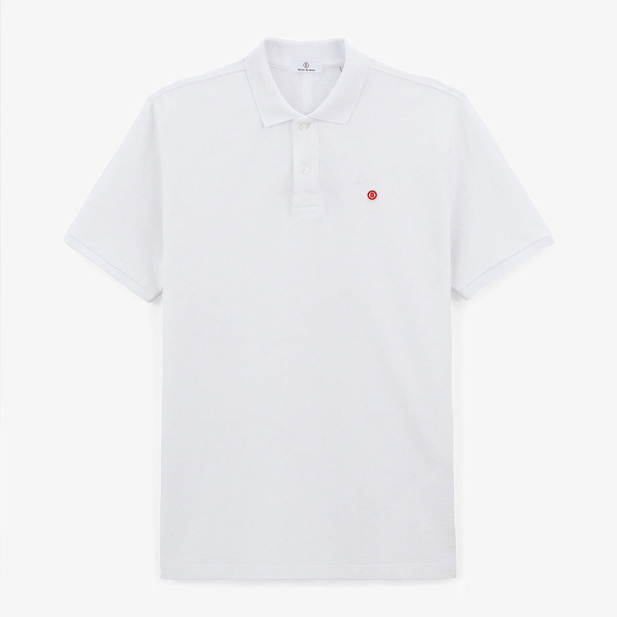 Polo de manga corta Laxton de algodón piqué blanco 3/5