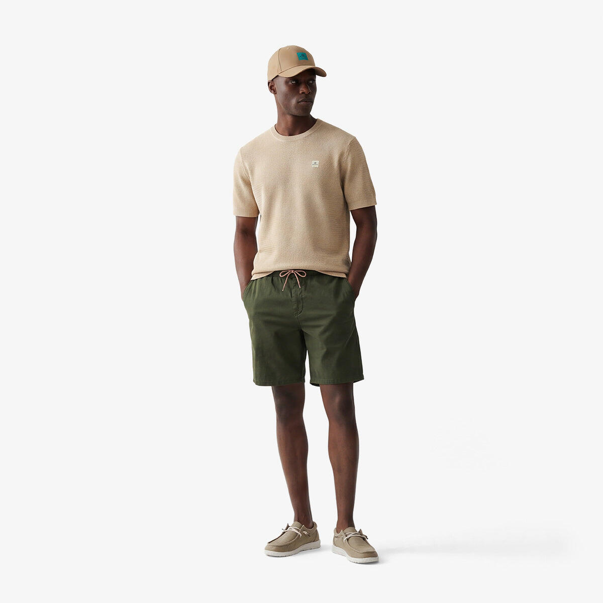Bermuda 743 con elastico in vita verde militare 6/6