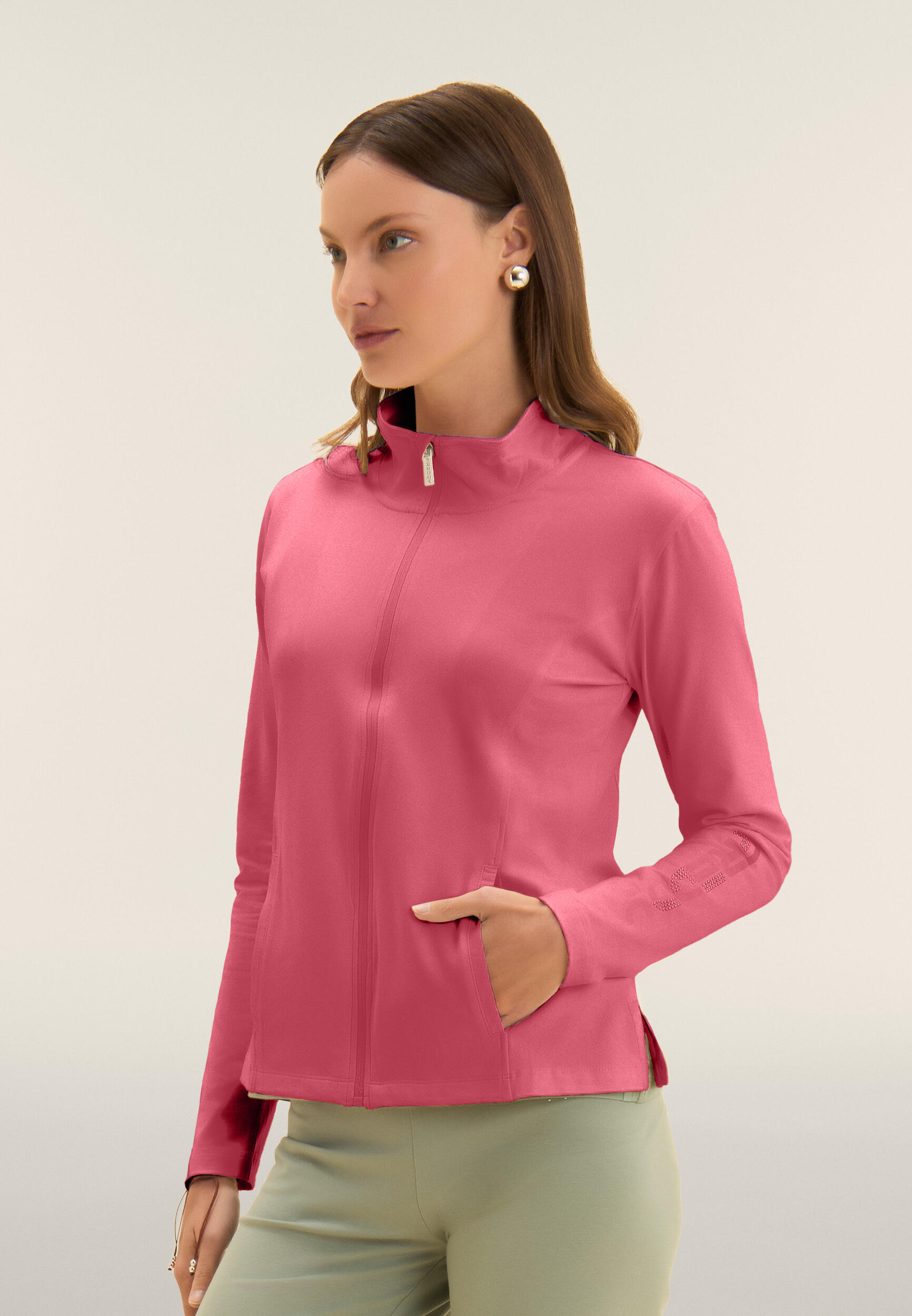 Sweat-shirt zippé et col montant, logo FREDDY sur la manche 2/4