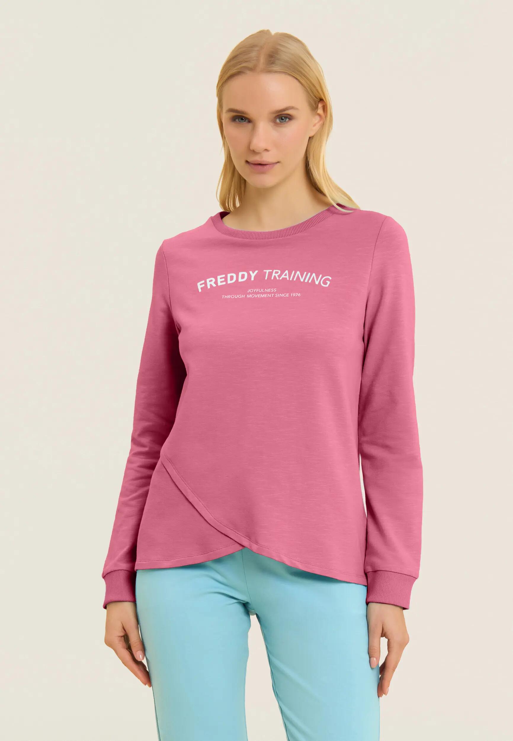 Sweatshirt met ronde hals en gekruiste voorkant 2/7