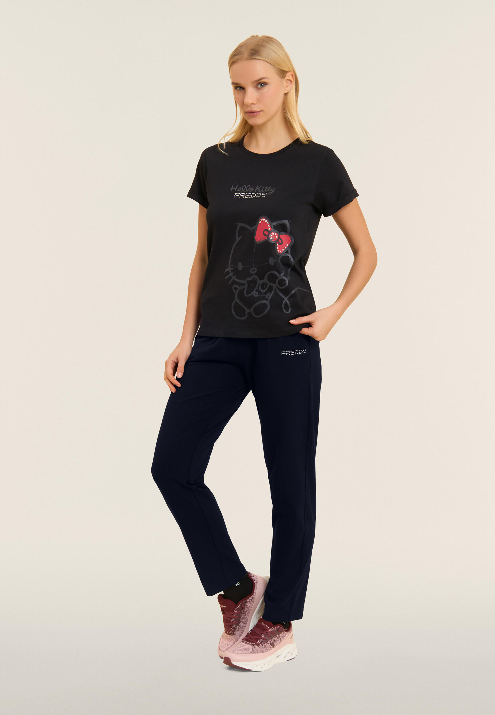 Pantaloni Sportivi Regular con Vita in Costina e Logo FREDDY 5/5