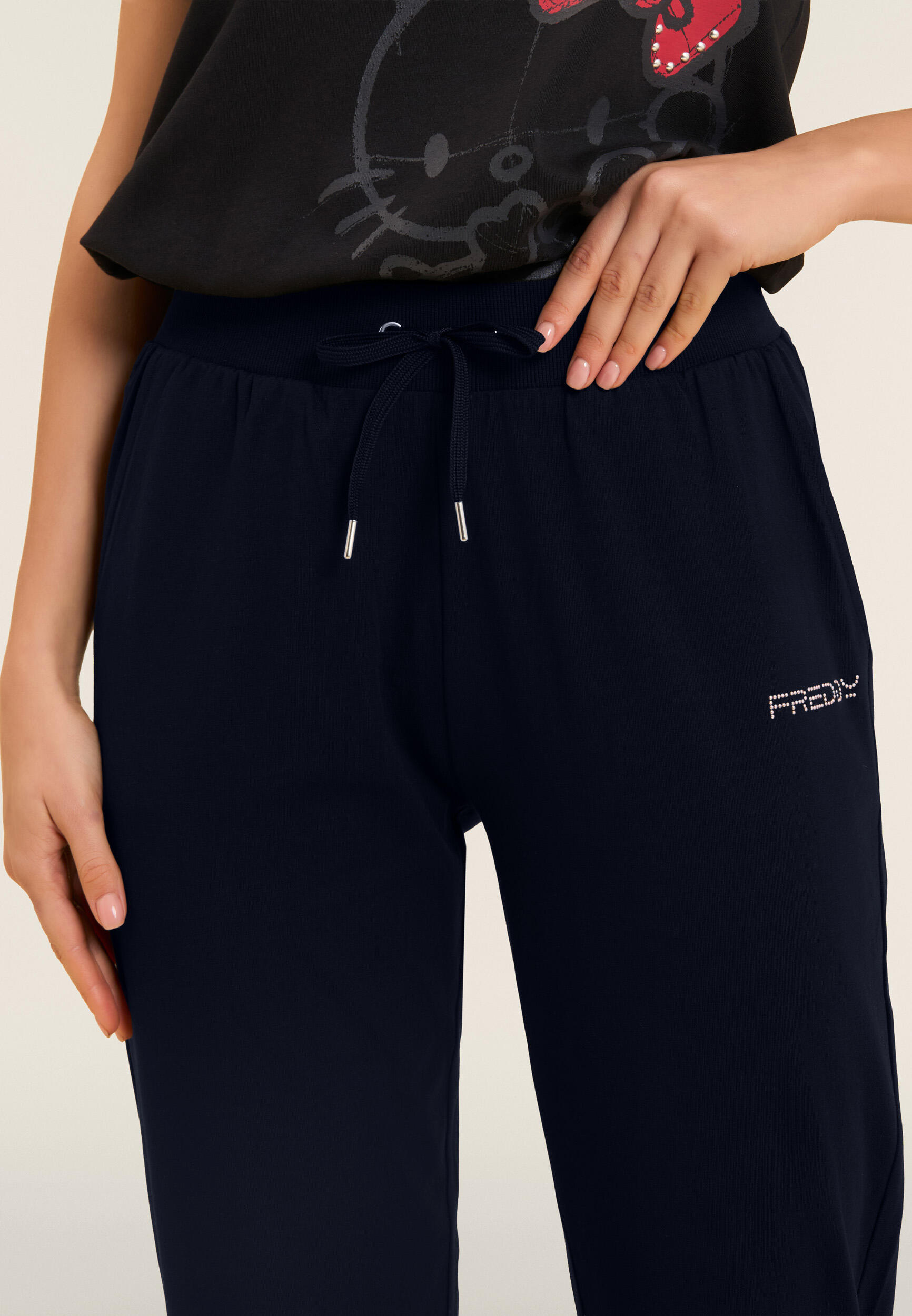 Pantaloni Sportivi Regular con Vita in Costina e Logo FREDDY 4/5