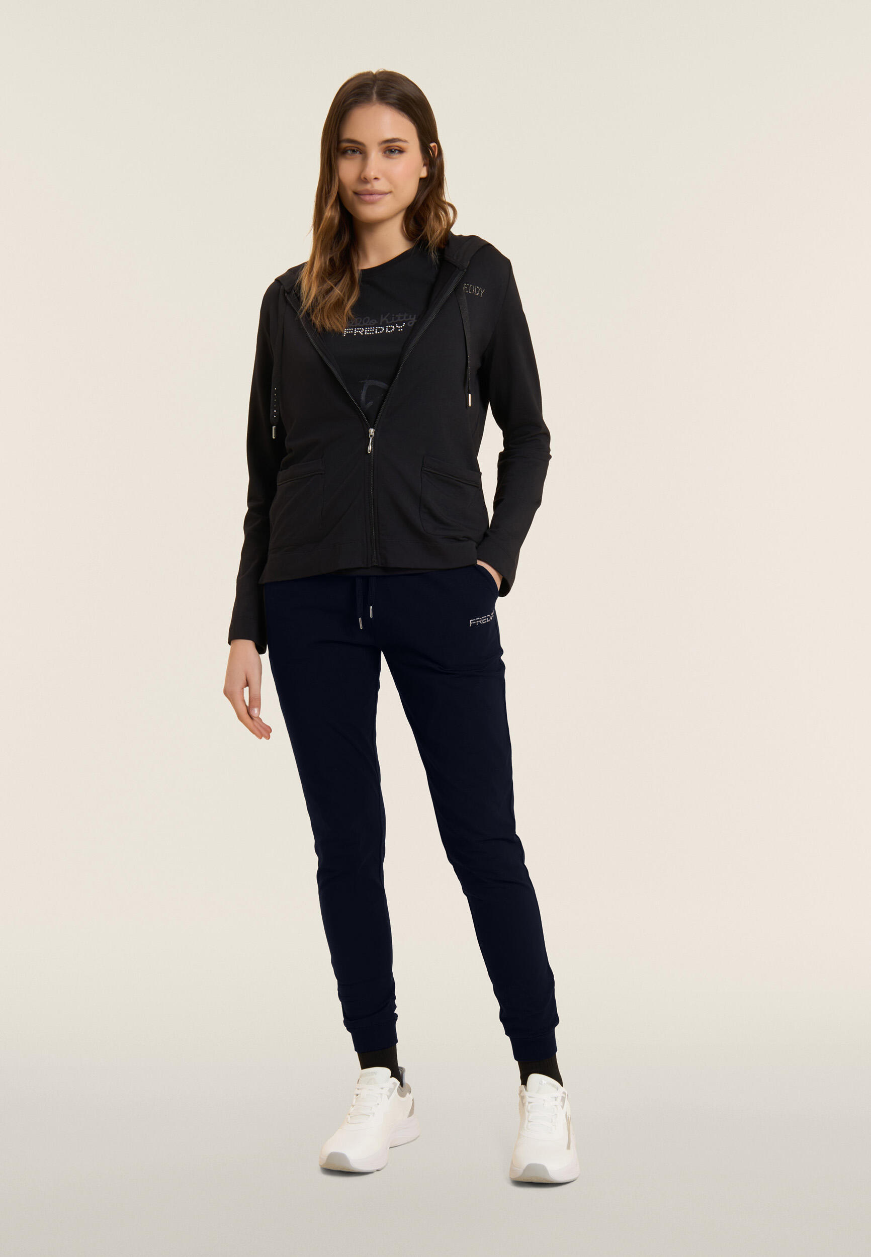 Pantaloni Sportivi con Polsini e Vita in Costina 5/5