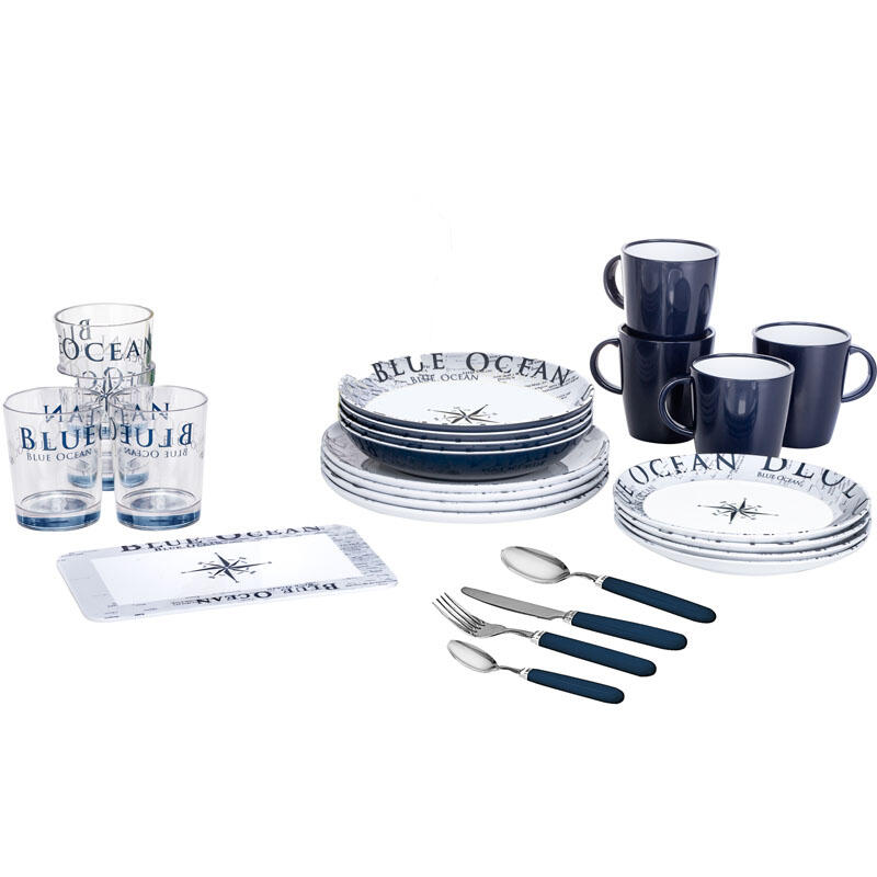 Brunner Blue Ocean All Inclusive - melamine serviesset (36 delig) 3/4