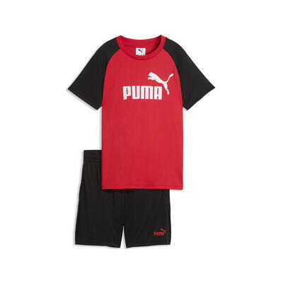 Essentials no.1-logo set met poly t-shirt en short voor jongeren puma