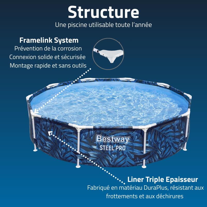 Piscina fuori terra Steel Pro Bestway da  3,05 m x 66 cm - forma circolare 5/7