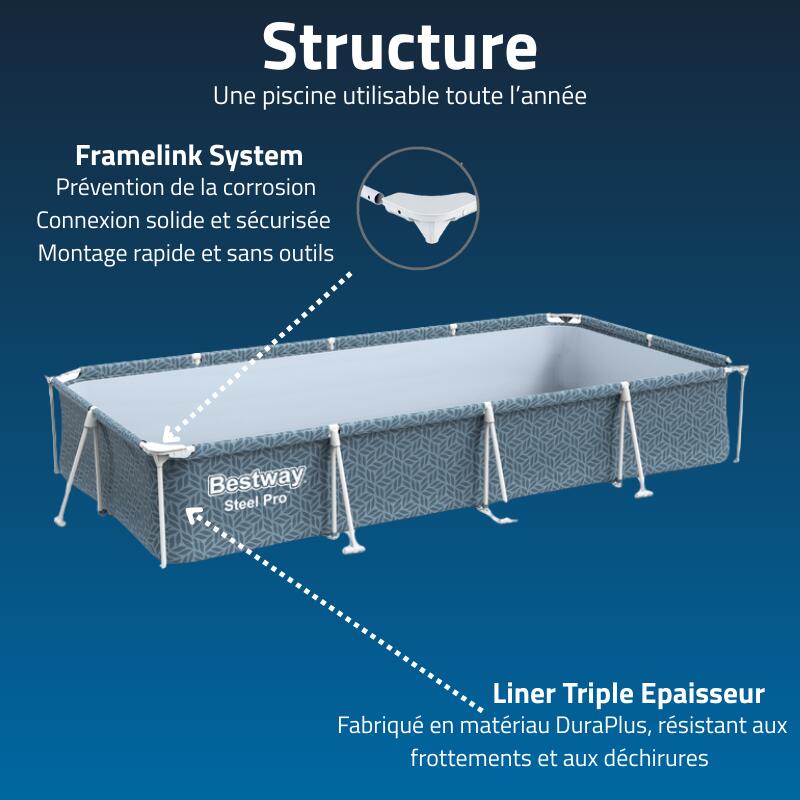 Piscina Gonfiabile Bestway Steel Pro Azzurro 5/7