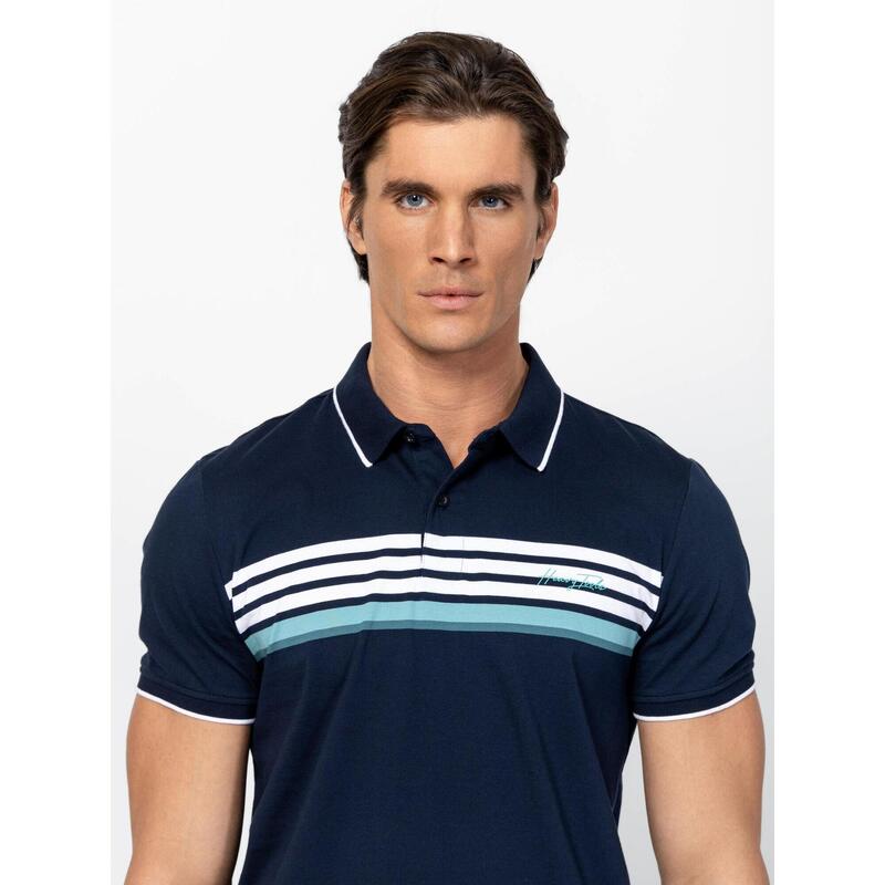 Tricou cu mânecă scurtă, cu guler, pentru bărbați DENILOS