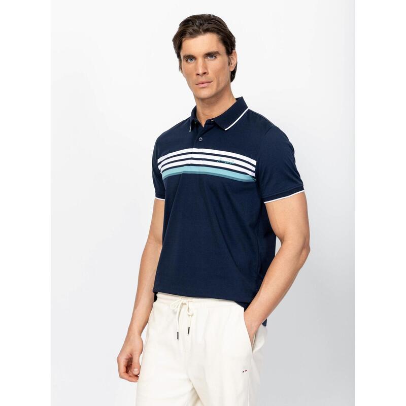 Tricou cu mânecă scurtă, cu guler, pentru bărbați DENILOS