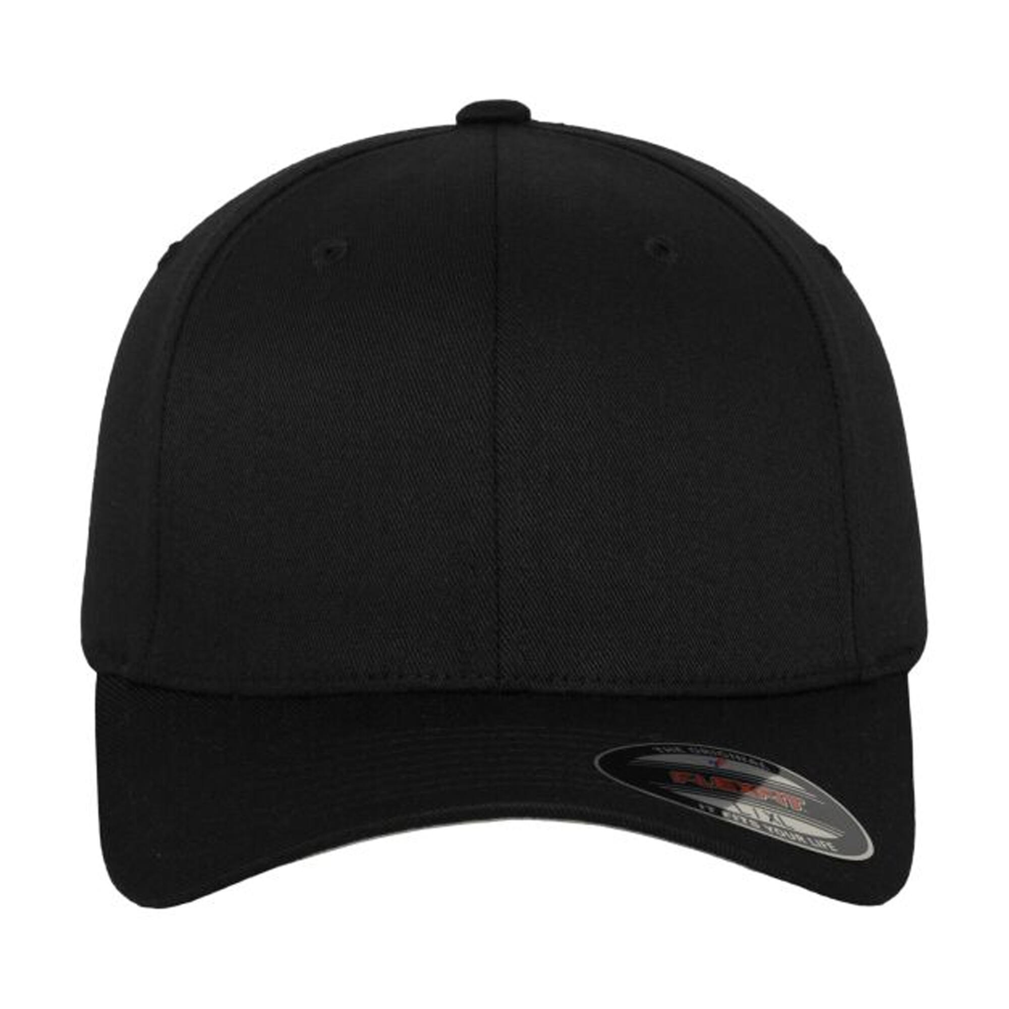 BaseballMütze für HerrenDamen Unisex, Wollig gekämmt Damen und Herren Schwarz 3/4