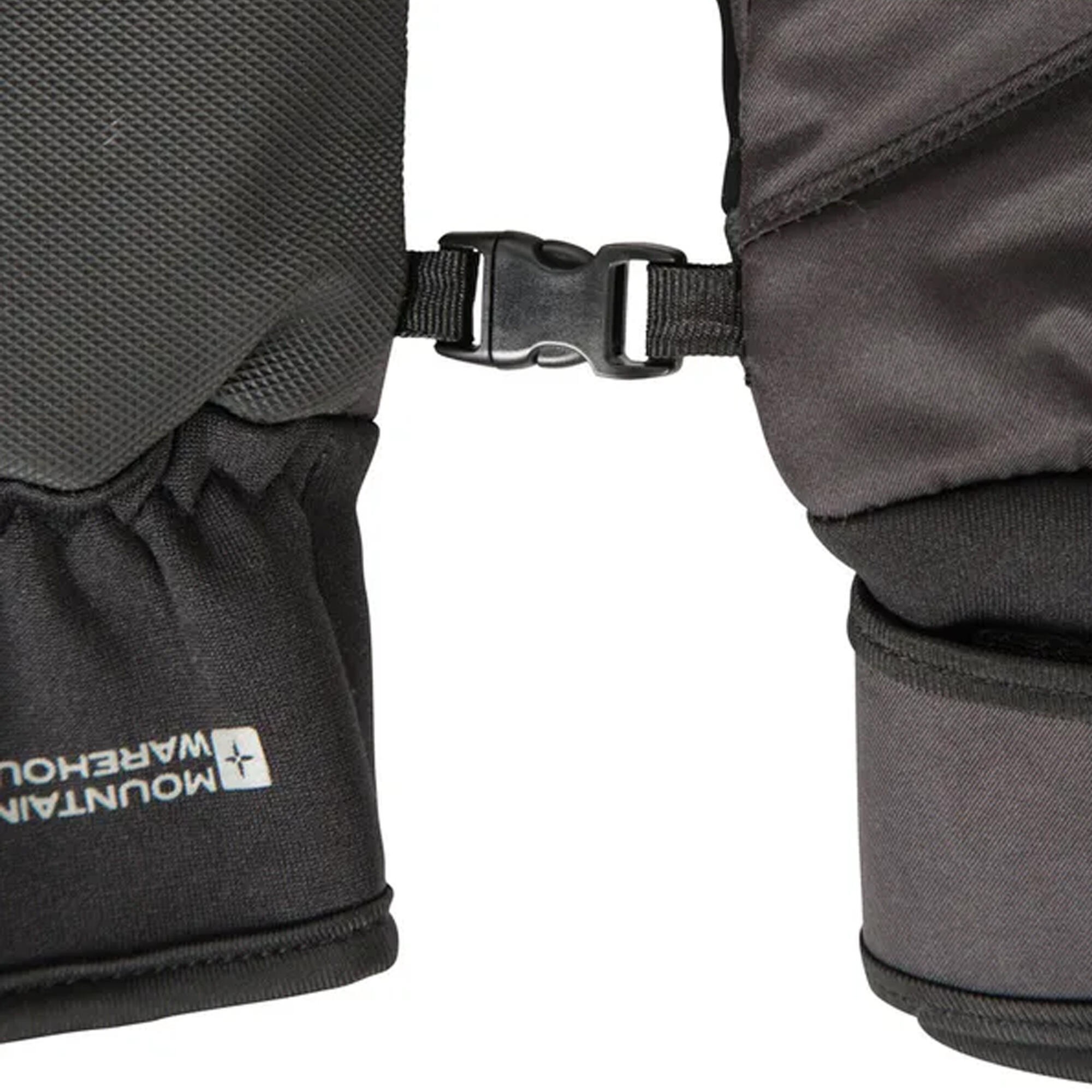 Mens Arctic Edge Waterproof Ski Mittens (Black/Blue) 4/4