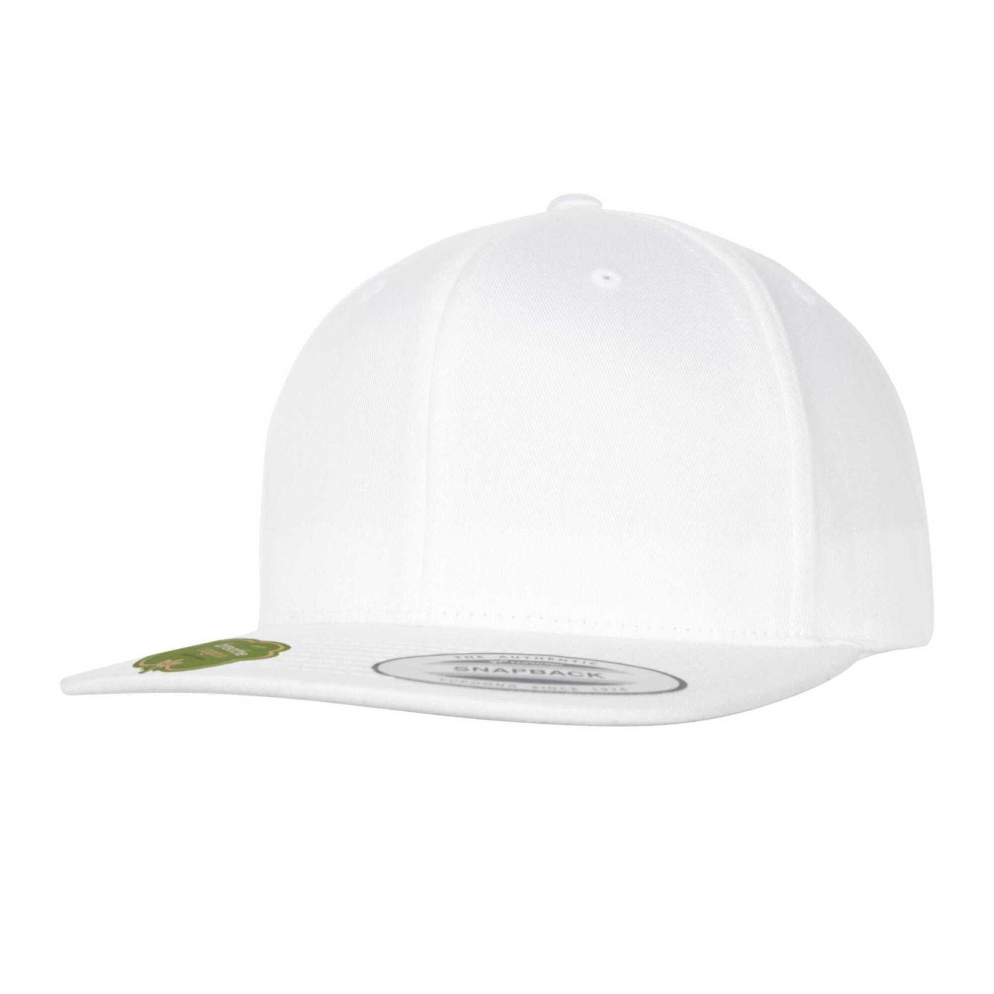 Kappe, Snapback, BioBaumwolle Damen und Herren Weiß 4/4