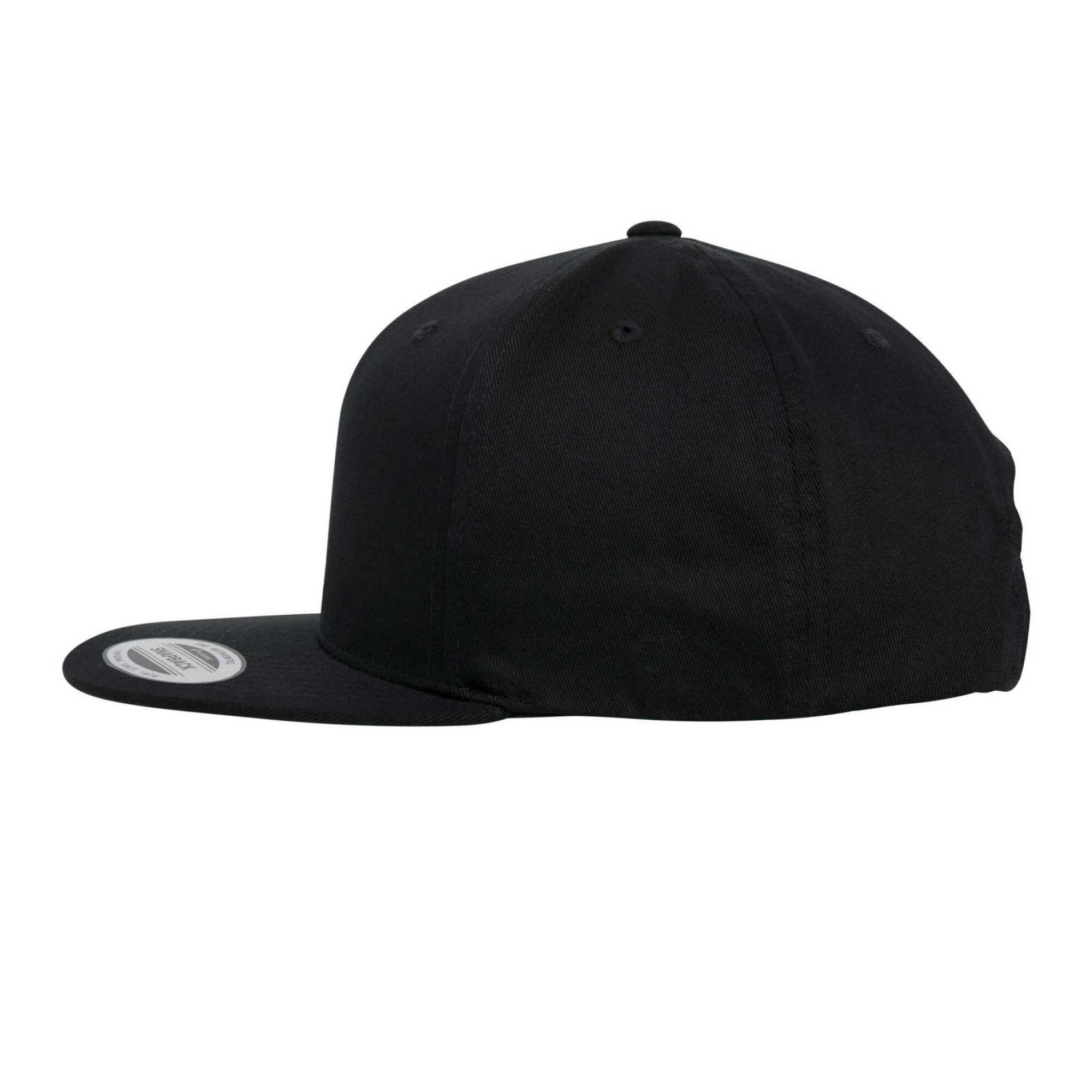 Kappe, Snapback, BioBaumwolle Damen und Herren Schwarz 3/4