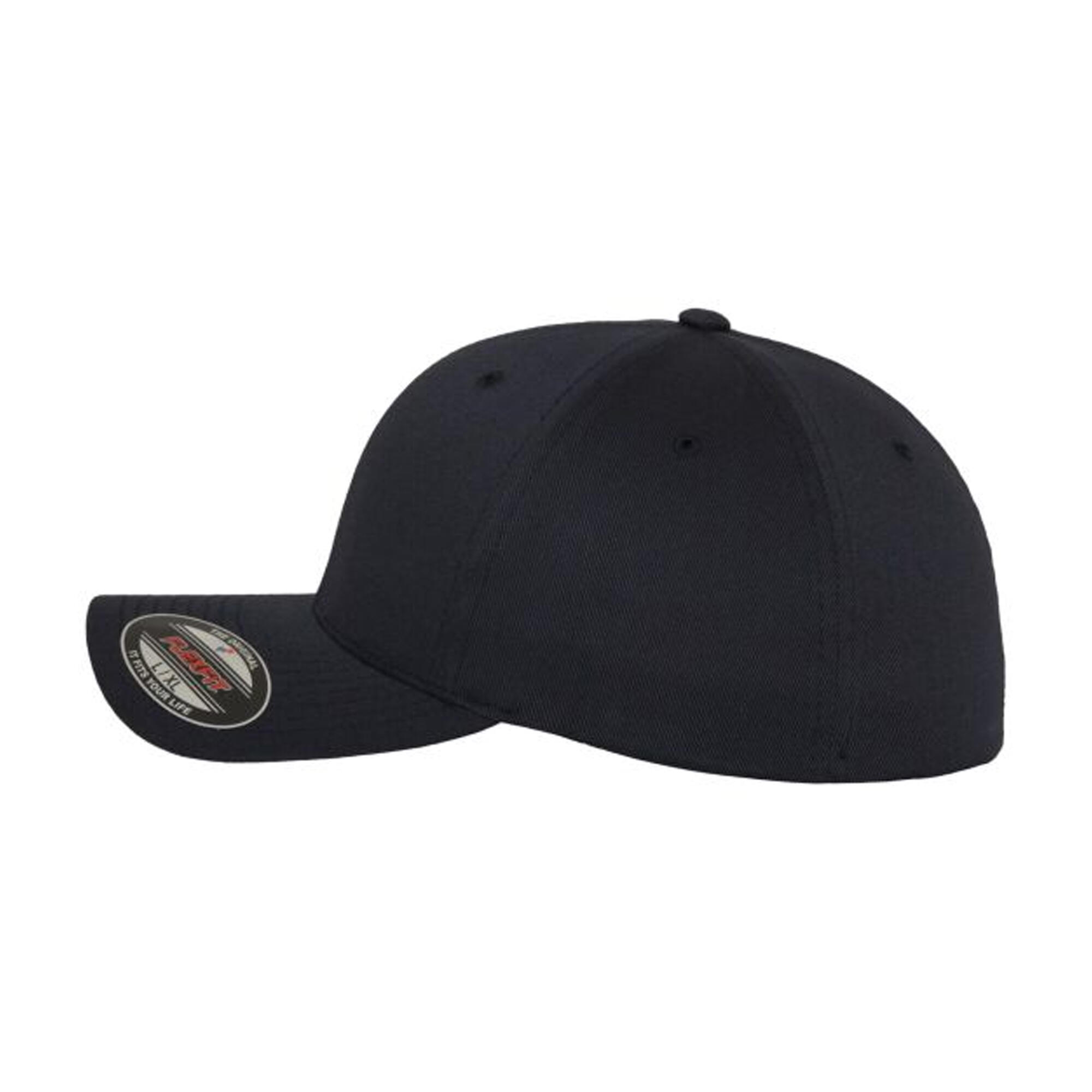 Unisex Adult Wooly Combed Baseball Cap (Dark Navy) 3/4