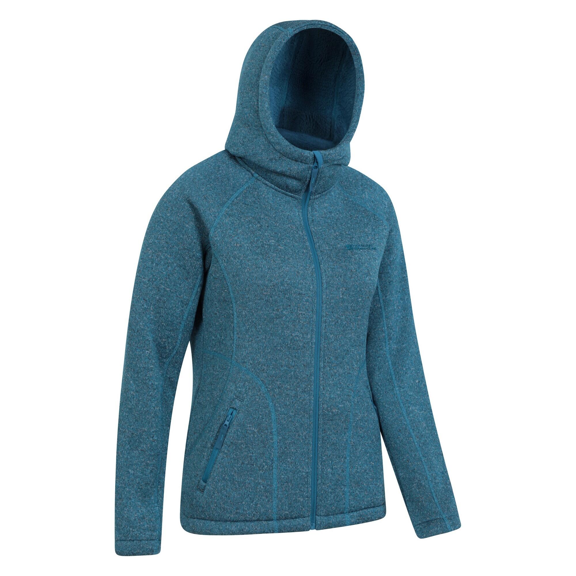 Womens/Ladies Nevis Faux Fur Lined Full Zip Hoodie (Dark Teal) 3/4