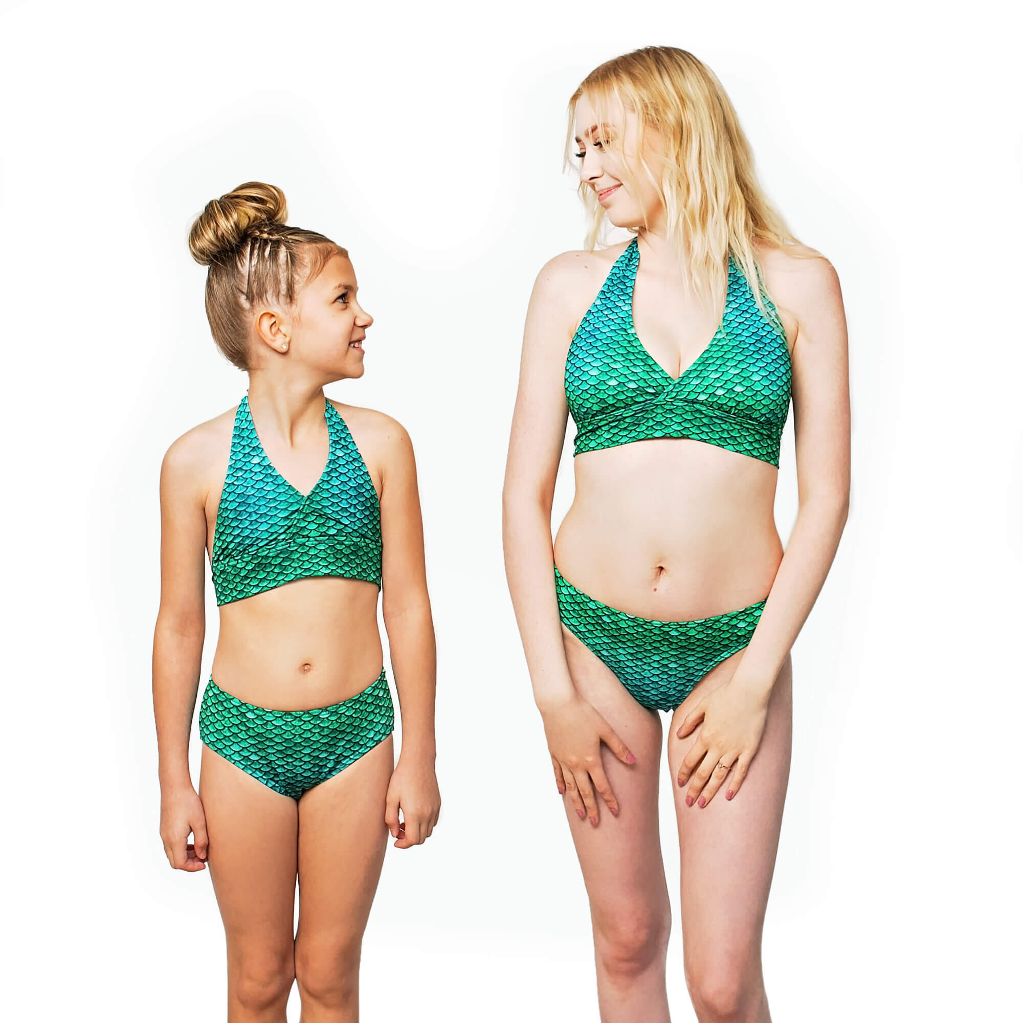Meerjungfrau Bikini Teens und Erwachsene Sirene Green JS 3/4