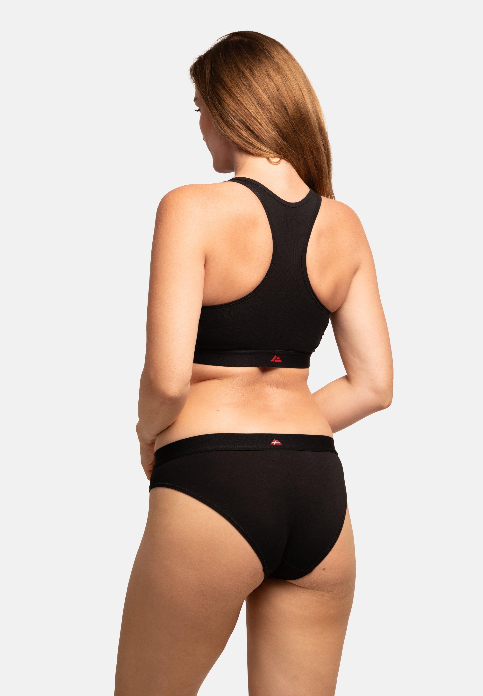 Sujetador Bralette de Algodón para Mujer, Sin Aros, Espalda Racer, 3 Pares 4/4