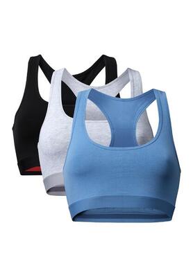 Bralette Donna in Cotone Senza Ferretto Racerback 3 Pezzi
