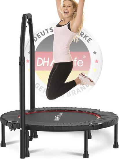 Fitness Trampolin Indoor Ø102 cm, klappbar, 150 kg mit Handgriff