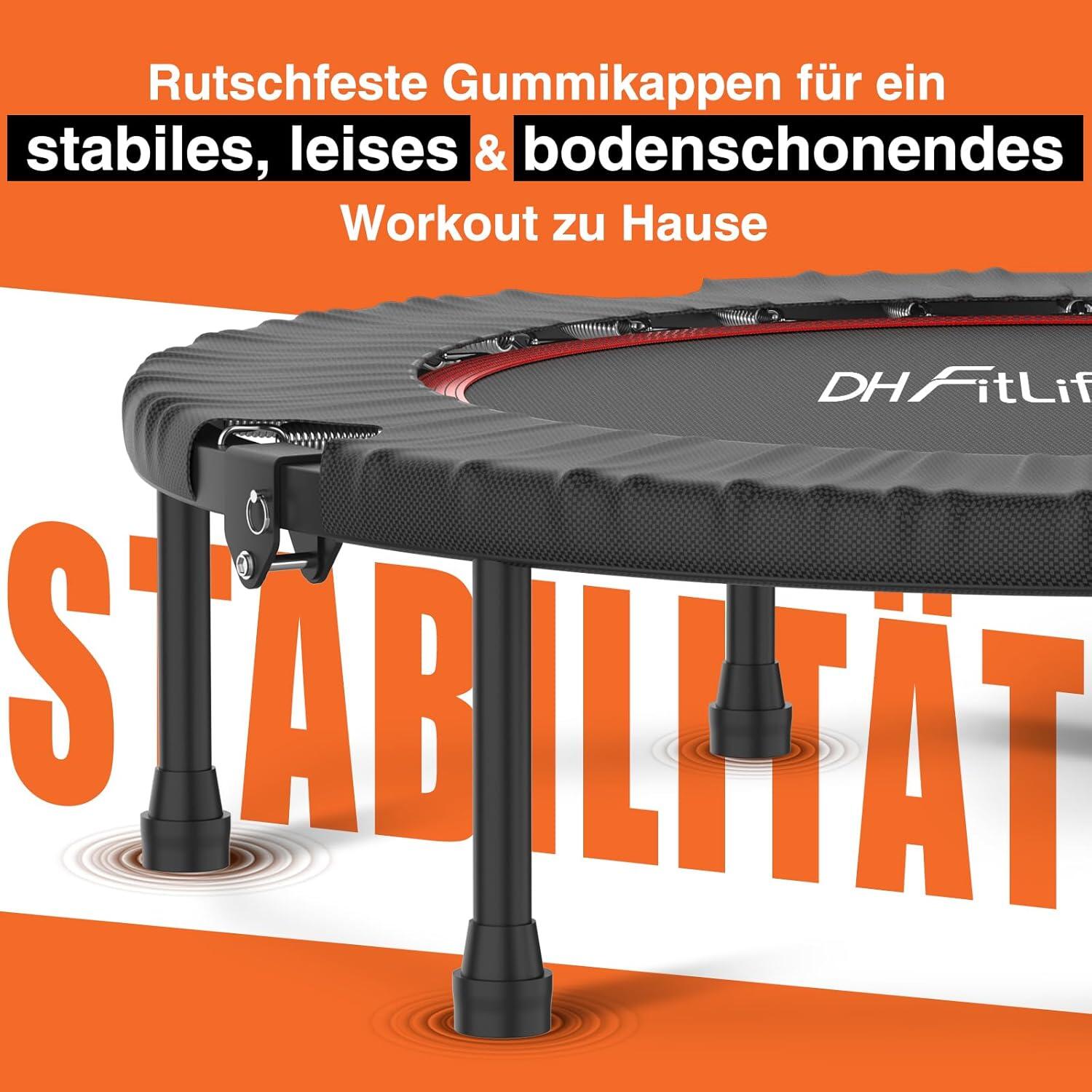 DH FitLife Indoor-Fitness-Trampolin Ø102 cm faltbar 6/7