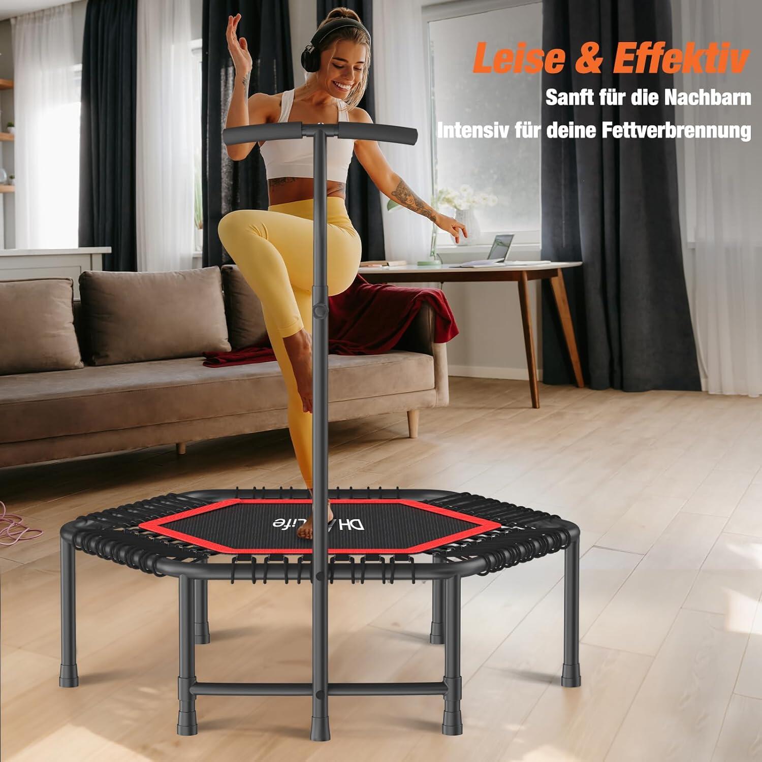 DH FitLife Indoor-Fitness-Trampolin 114 cm Studioqualität 3/7