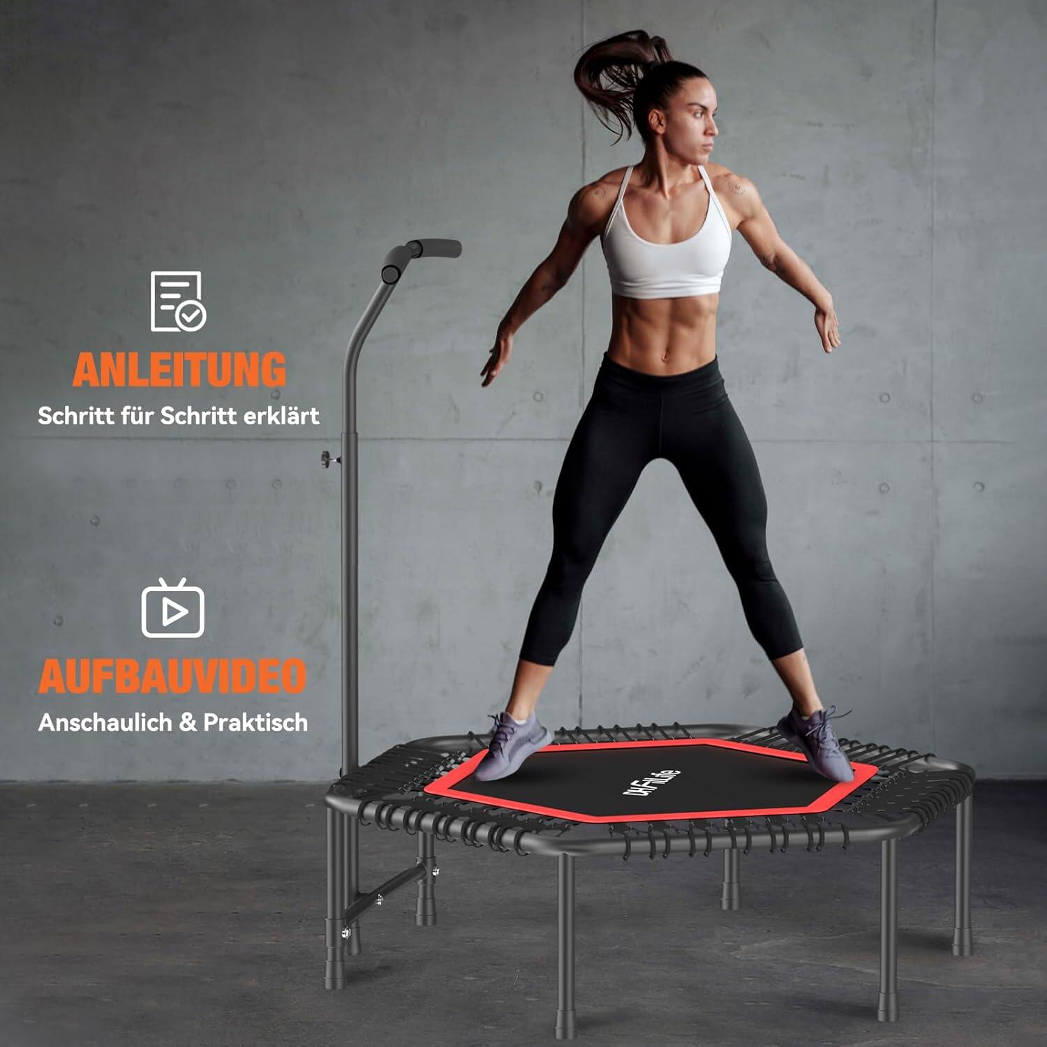 DH FitLife Indoor-Fitness-Trampolin 114 cm Studioqualität 7/7