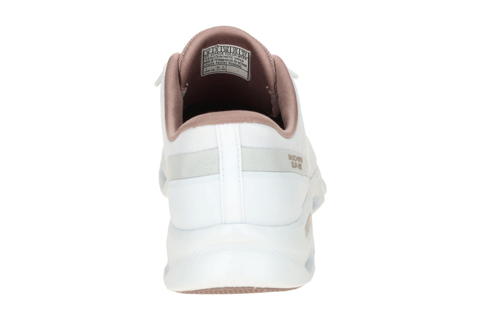 Skechers Glide Step Schuhe weiß altrosa Damen SLIP INS 104616 5/7