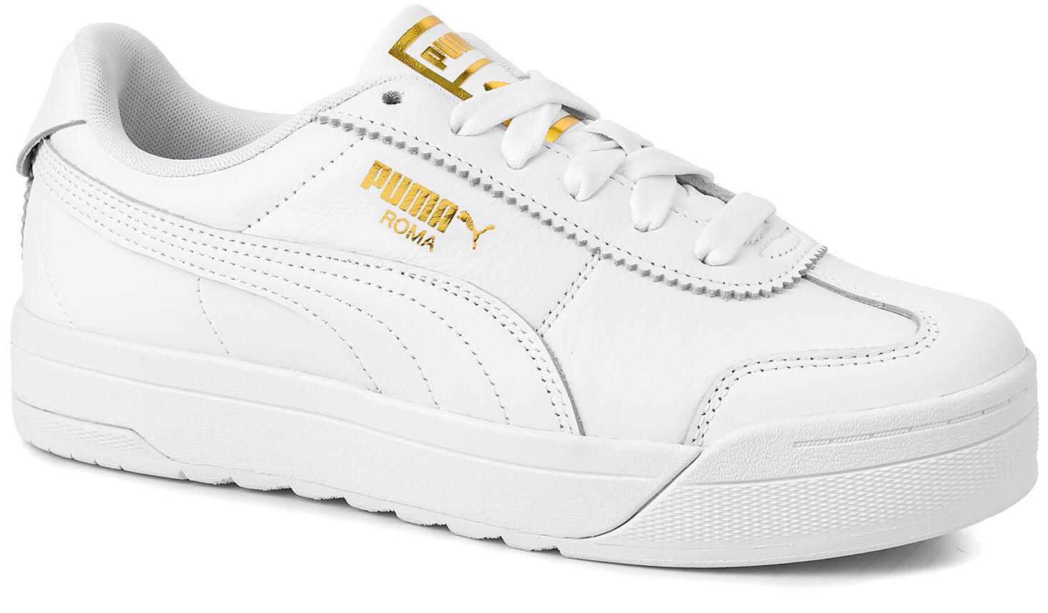 Buty damskie skórzane białe sneakersy PUMA ROMA FEMININE WNS