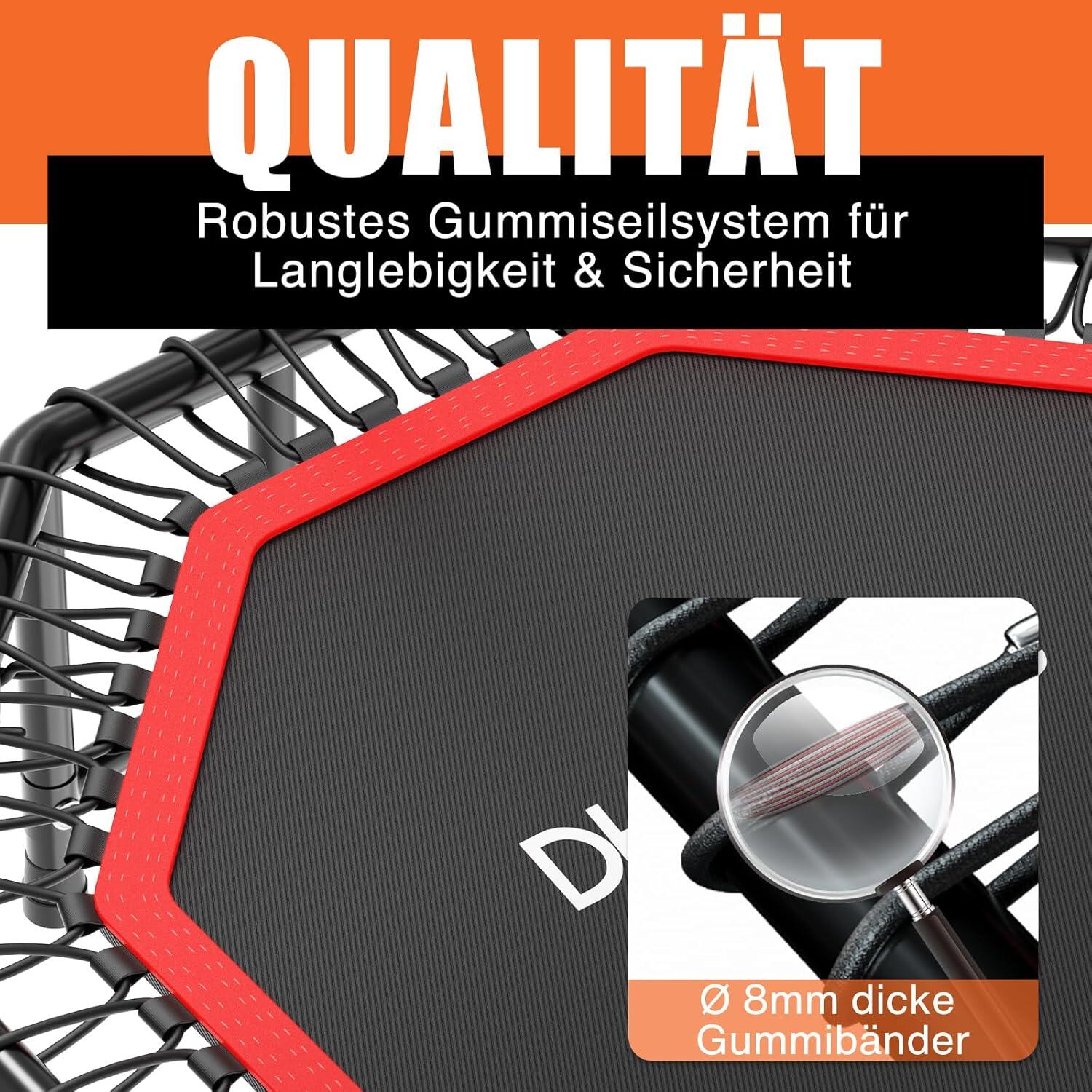 DH FitLife Indoor-Fitness-Trampolin Ø121 cm faltbar 3/7