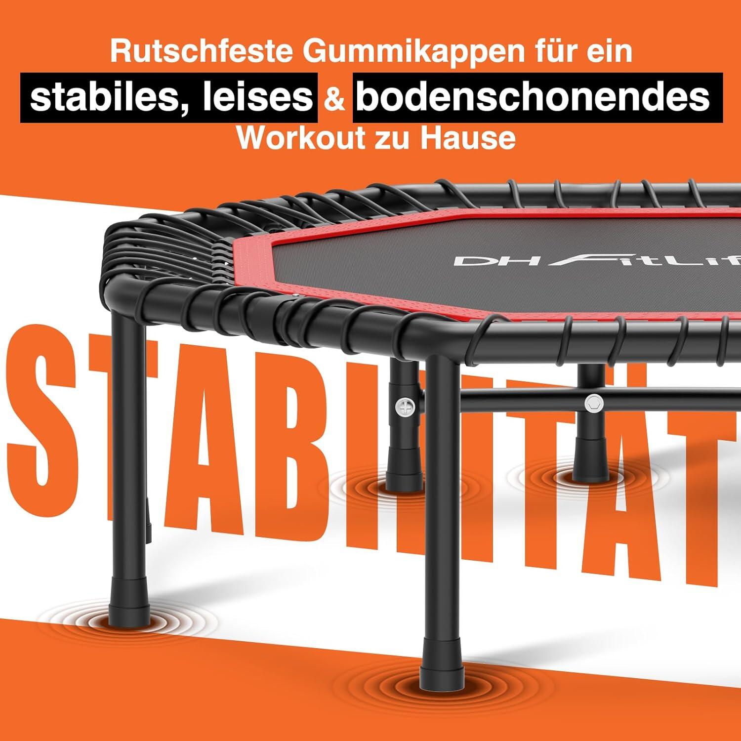 DH FitLife Indoor-Fitness-Trampolin Ø121 cm faltbar 5/7
