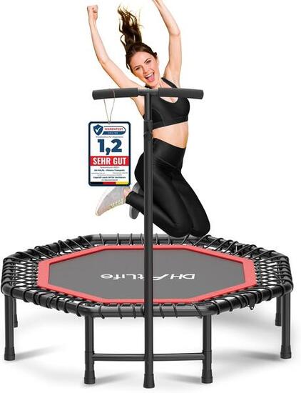 Fitness Trampolin Indoor Ø121 cm, klappbar, 150 kg mit Handgriff