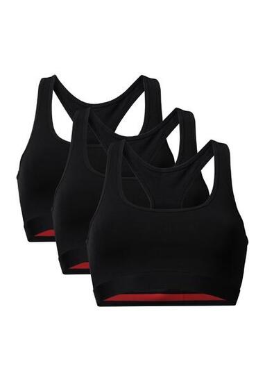 Bralette Femme en Coton, Sans Armatures, Dos Nageur, 3 Pièces