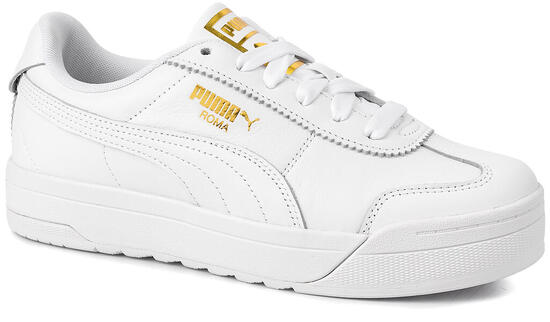 Buty damskie skórzane białe sneakersy PUMA ROMA FEMININE WNS