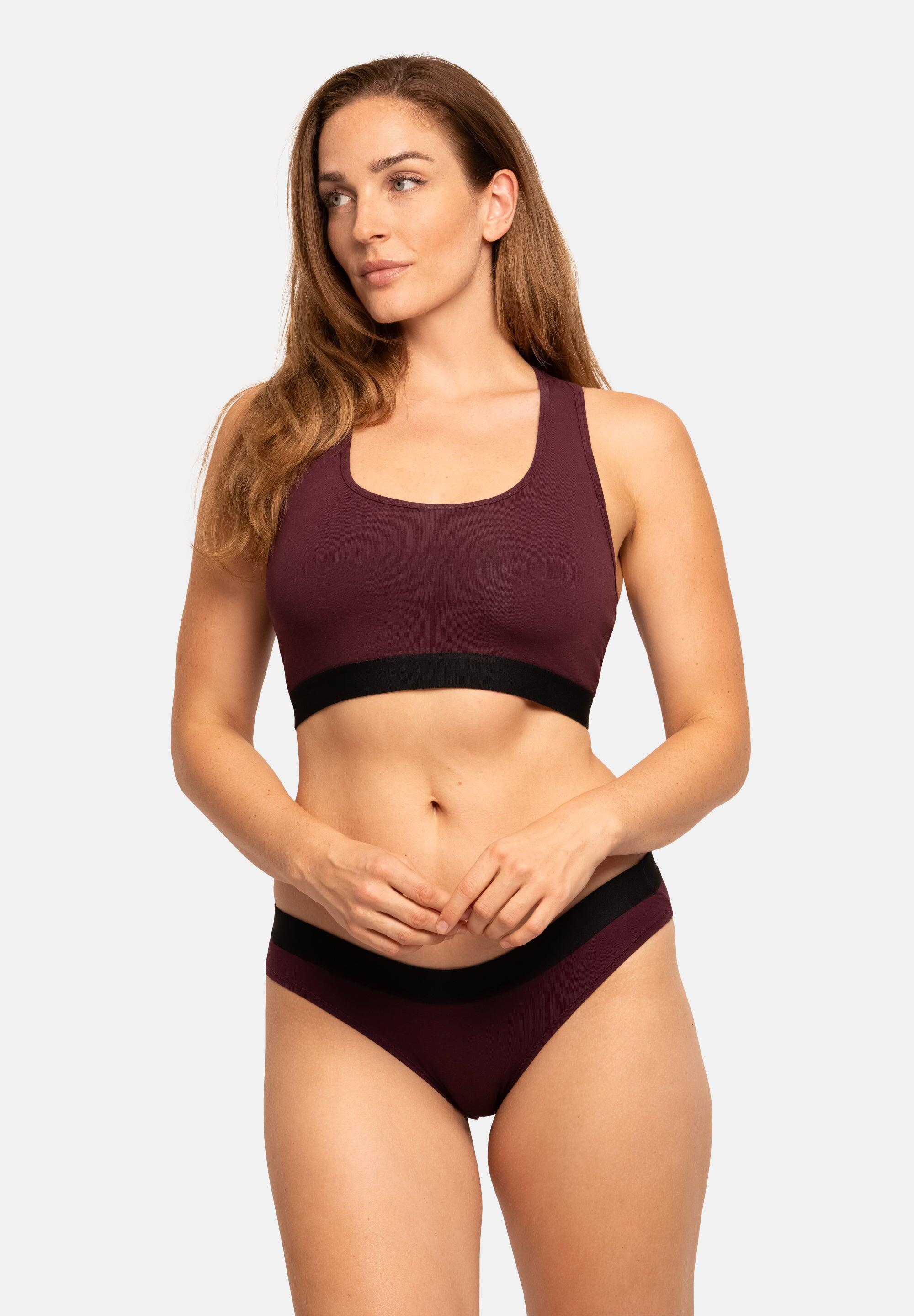 Bralette Femme en Coton, Sans Armatures, Dos Nageur, 3 Pièces 3/5