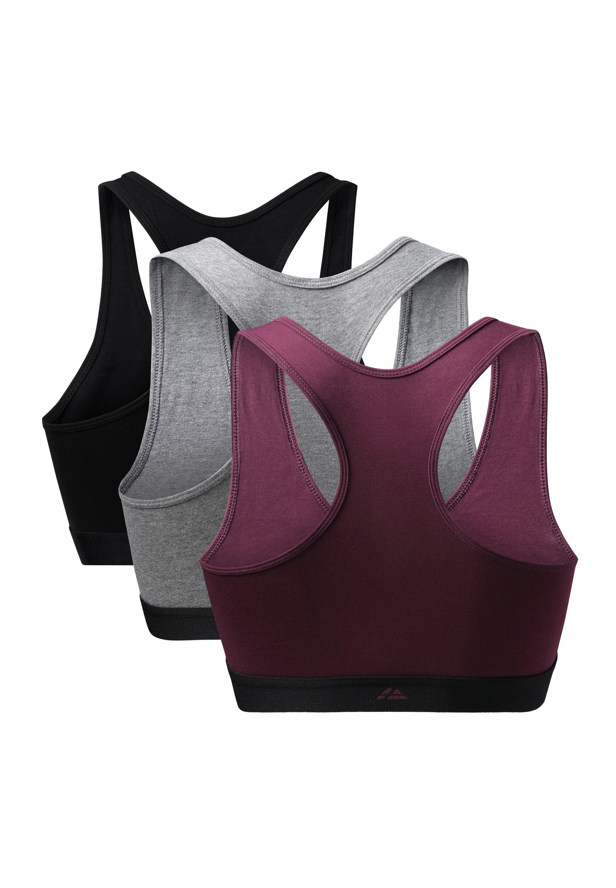 Bralette Femme en Coton, Sans Armatures, Dos Nageur, 3 Pièces 2/5