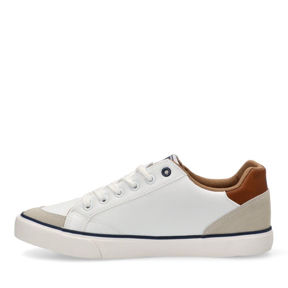 Deportivas Casual Hombre Suela Plana - Modelo 61402 Blanco 3/6