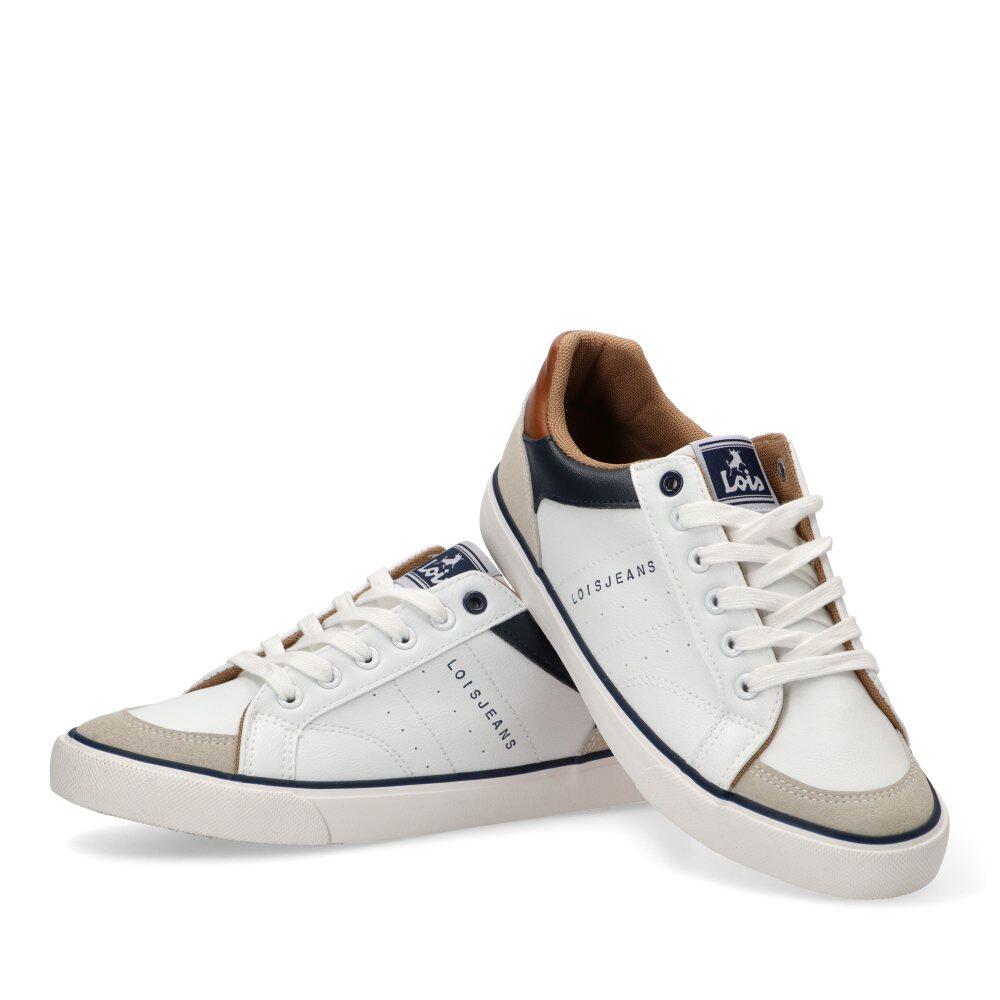 Deportivas Casual Hombre Suela Plana - Modelo 61402 Blanco 5/6