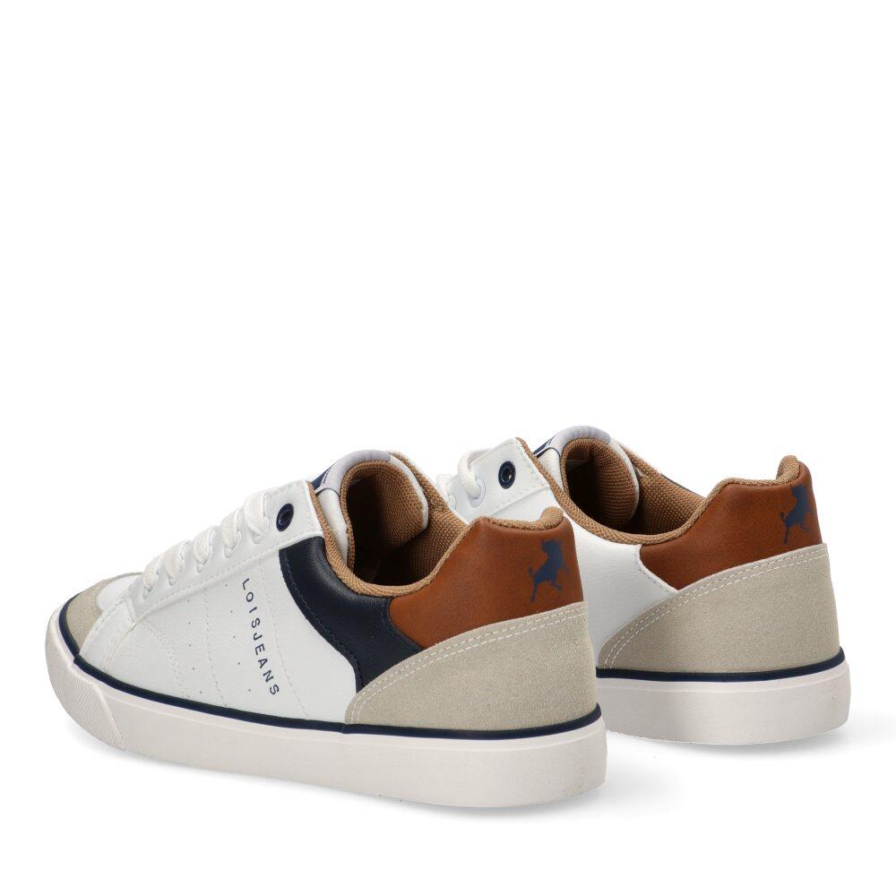 Deportivas Casual Hombre Suela Plana - Modelo 61402 Blanco 4/6