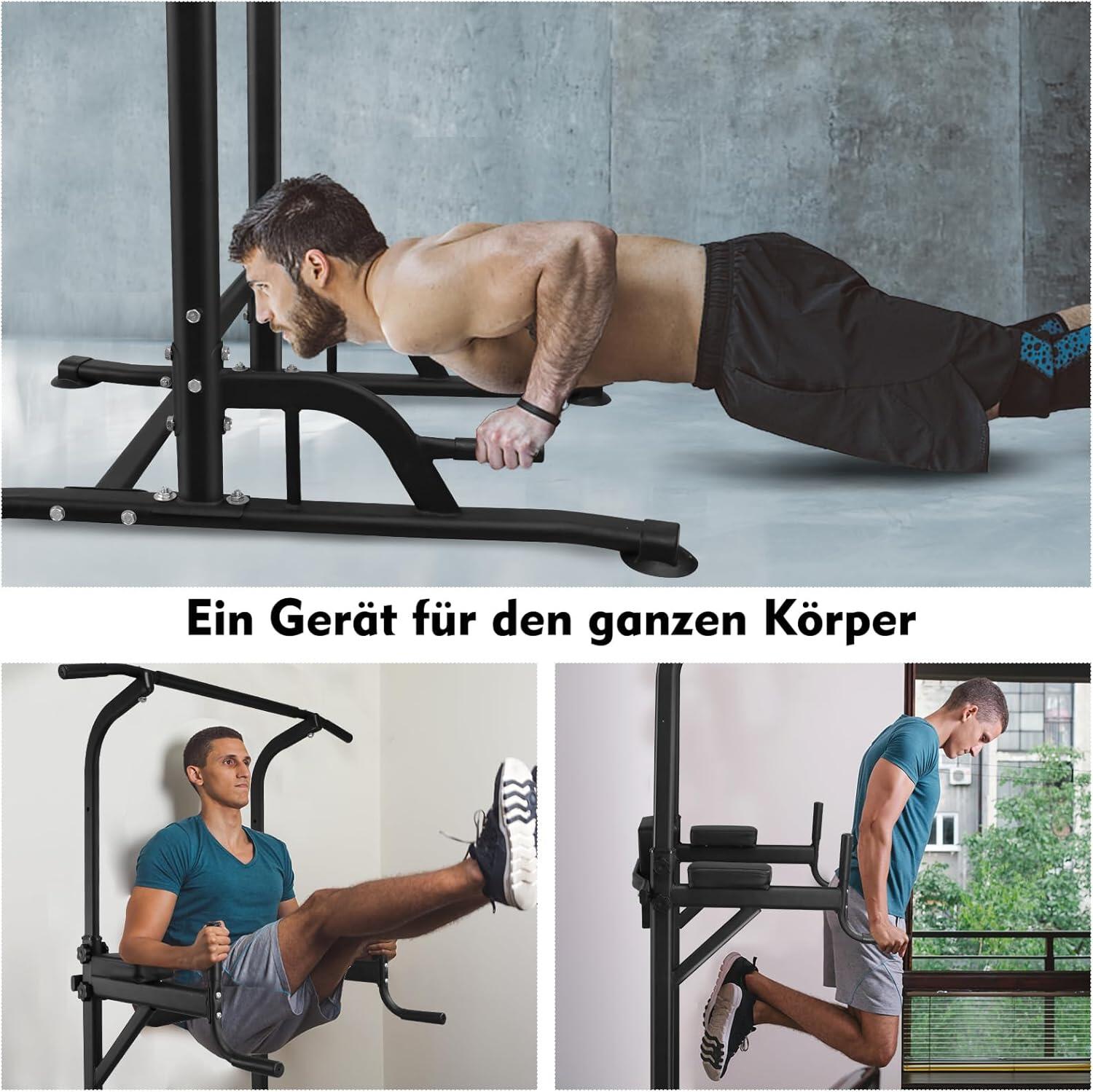 DH FitLife Power Tower Dip-Station mit Klimmzugstange und Dip-Barren 7/7