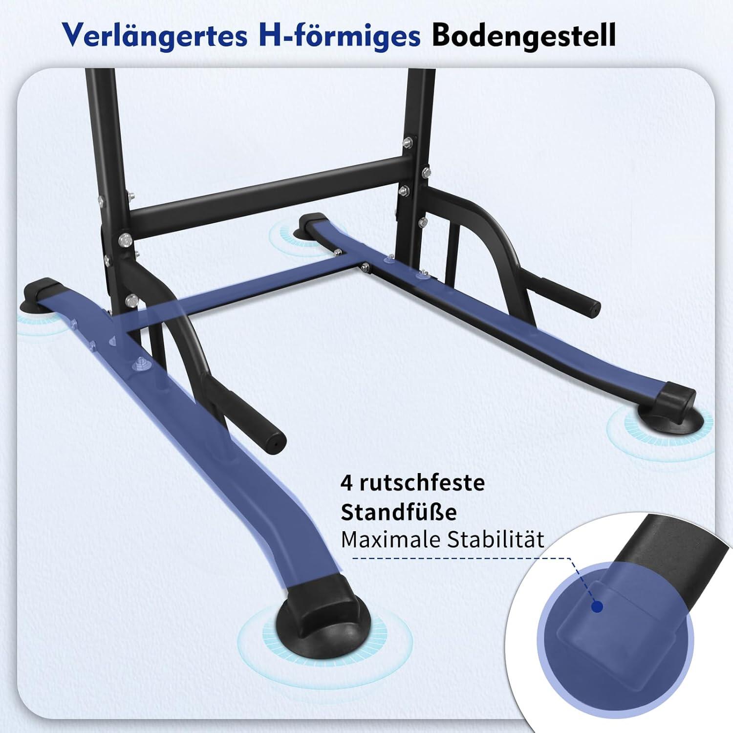 DH FitLife Power Tower Dip-Station mit Klimmzugstange und Dip-Barren 4/7